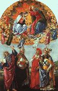 BOTTICELLI, Sandro The Coronation of the Virgin (San Marco Altarpiece) gfh oil painting artist
